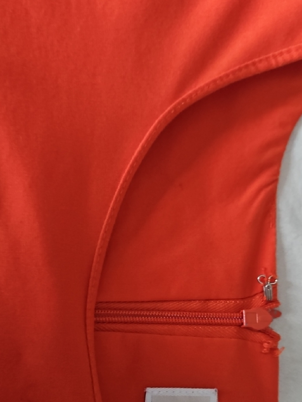 Cupio Bright Orange Sleeveless Top with Inner Zip Detail